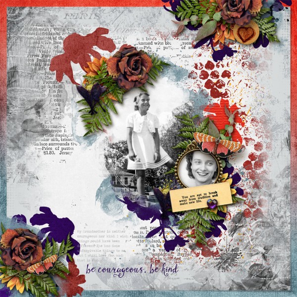 Be Courageous, Be Kind
One of my very favorite layouts ever, this one of my grandmother shows the beauty she had as a young woman. I wish we had a better relationship.
Keywords: dorothy;machusak